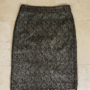 J. Crew Collection Metallic Wool Skirt, Size 0